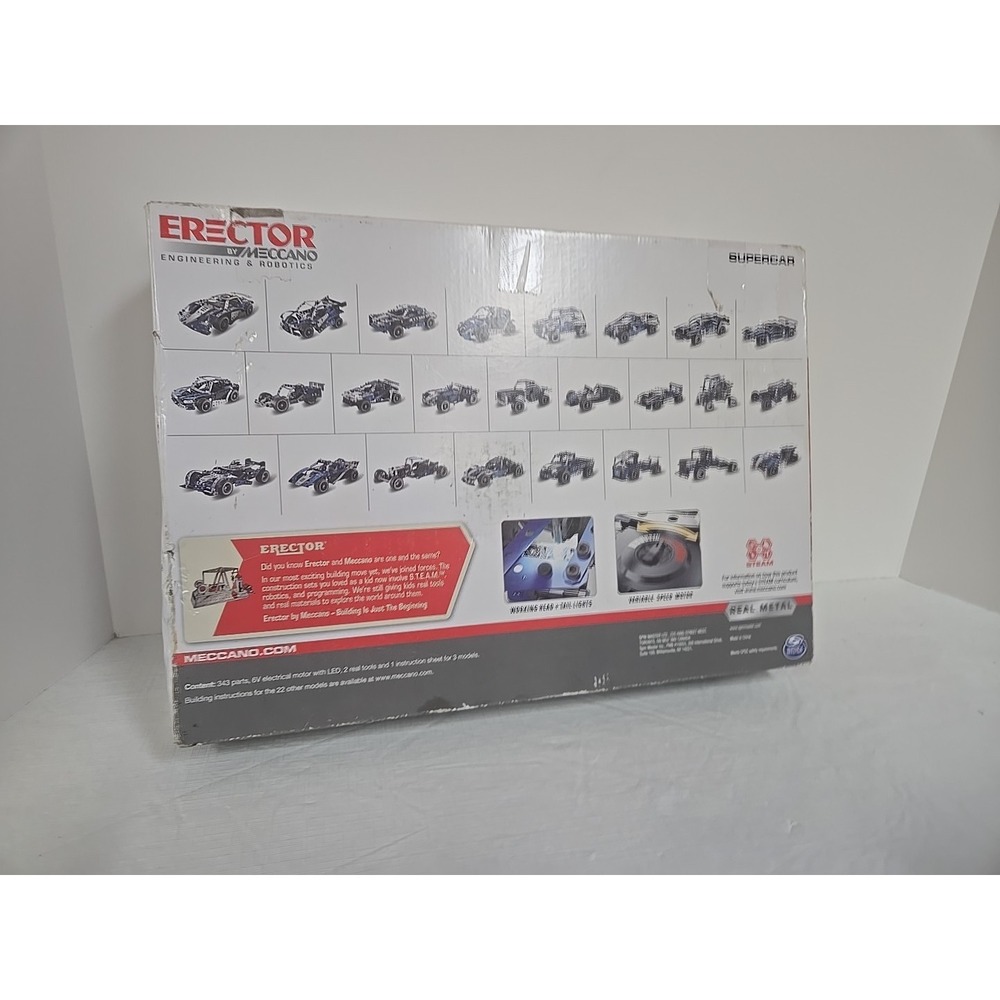 SUPERCAR ERECTOR Building SET Meccano 18211 Motorized 25 Models in 1 Spinmaster - Picture 4 of 14